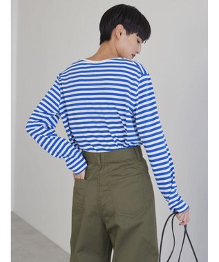 AMERICAN HOLIC Ｄａｉｌｙ　クルーネックカットプルオーバー Border Blue