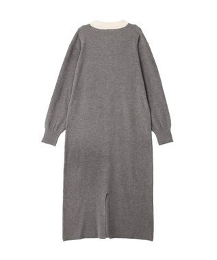 CRAFT STANDARD BOUTIQUE ポロ衿ニットワンピース Gray Mixture