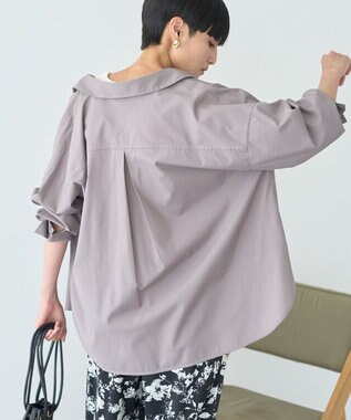 AMERICAN HOLIC 抜け衿スキッパーシャツ Gray Beige