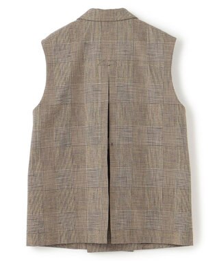 uncrave グレンチェック ジレ ブラウンチェック