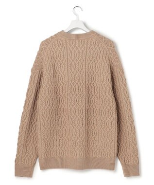 J.PRESS YORK STREET 【UNISEX】アランケーブル クルーネック ニット キャメル系