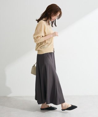 Green Parks 衿付きニットカーディガン Beige