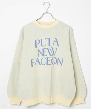 WEGO ジャガードニットプルオーバー ライトイエロー