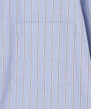 J.PRESS YORK STREET 【UNISEX】タイプライターストライプ バンドカラーシャツ サックスブルー系1