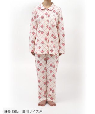 Wing パジャマ 綿100%(本体肌側) あったか 3Lまで対応 大きいサイズ 長袖 長ズボン 冬 レディース EP6020 ウイング／ワコール ピンク