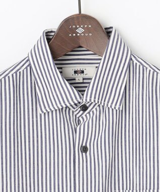 JOSEPH ABBOUD 【イージーケア・JAPANファブリック】ブロックストライプ シャツ ネイビー系1