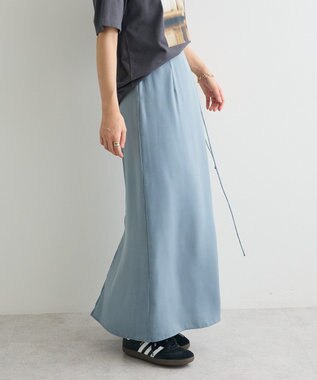 CRAFT STANDARD BOUTIQUE ダルサテンIラインスカート Blue Green