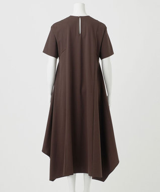 23区 【R(アール)】ラスターシルケットポンチ ハンカチヘム ワンピース ダークブラウン系