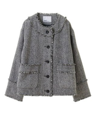 CRAFT STANDARD BOUTIQUE ツイードフリンジジャケット Gray