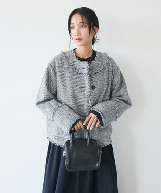 CRAFT STANDARD BOUTIQUE ツイードフリンジジャケット Gray
