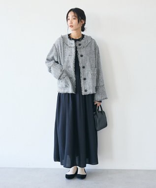 CRAFT STANDARD BOUTIQUE ツイードフリンジジャケット Gray