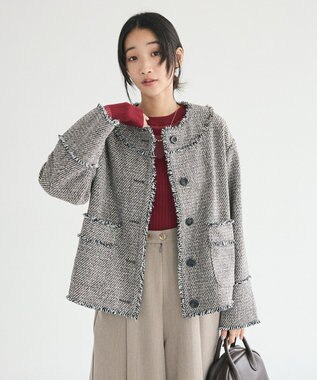 CRAFT STANDARD BOUTIQUE ツイードフリンジジャケット Mocha