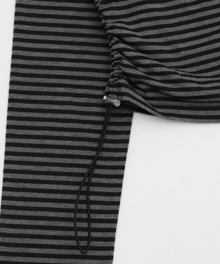 WEGO 柄Wジップパーカー グレーボーダー