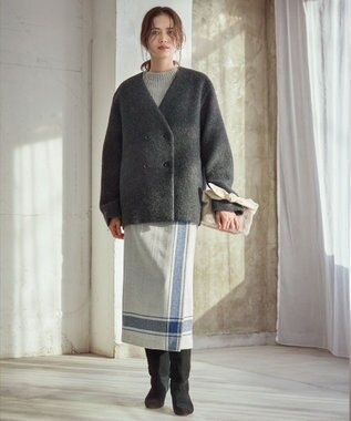 23区 フェイクファー2WAY ショルダー バッグ アイボリー系