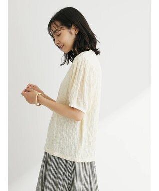 Green Parks 表面カットリブドッキングプルオーバー Ecru