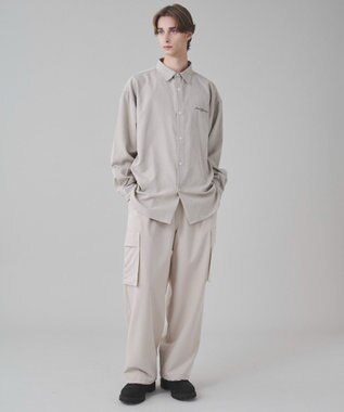 WEGO 【ユニセックス着用ITEM】フィブリルワンポイントBIGシャツ（長袖） ライトベージュ