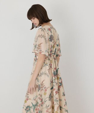 GRACE CONTINENTAL シノワズリプリントワンピース ベージュ