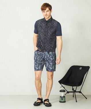 JOSEPH ABBOUD MOUNTAIN 【UNISEX】ポケッタブル ネイティブモチーベスト ネイビー系7