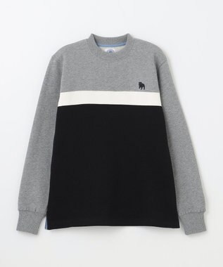 J.PRESS KIDS 【140-170cm】ブル刺繍 ブロッキングトレーナー ライトグレー系2