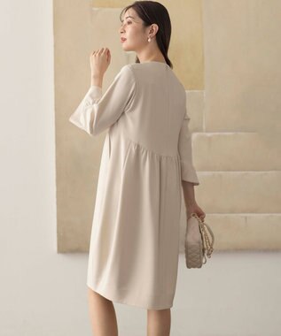 組曲 【KUMIKYOKU NAVY】コンフォータブルドレープフリル ワンピース アイボリー系