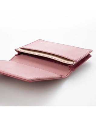 UNBILLION perche 牛革カラーコンビカードケース ピンク