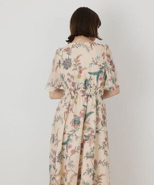 GRACE CONTINENTAL シノワズリプリントワンピース ベージュ