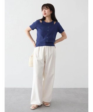 Green Parks ・swing by SET2点カーディガン&タンク Navy