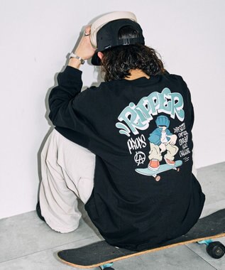 WEGO 【ユニセックス着用ITEM】ユニークモチーフBIGロンT ブラック