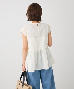 CRAFT STANDARD BOUTIQUE インド綿ドット刺繍ブラウス Ivory