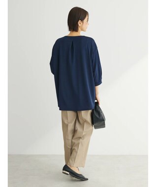 Green Parks バー付き７分袖ブラウソー Navy