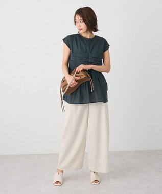 CRAFT STANDARD BOUTIQUE インド綿ドット刺繍ブラウス Green