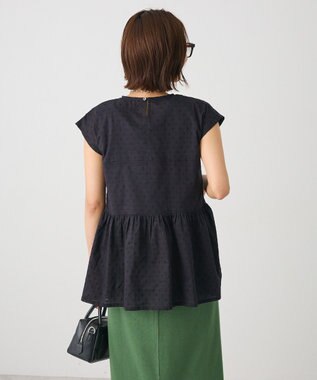 CRAFT STANDARD BOUTIQUE インド綿ドット刺繍ブラウス Black