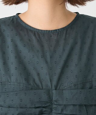 CRAFT STANDARD BOUTIQUE インド綿ドット刺繍ブラウス Green