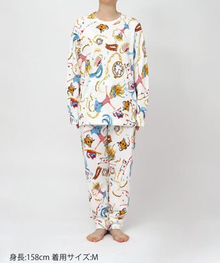 tsumori chisato SLEEP ツモリチサト パジャマ 綿混(本体) あったか 長袖 長ズボン レディース UDW400 /ワコール アイボリー