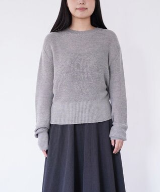 TOQUE 〈大草直子さんアドバイザー〉ベビーアルパカ×シルクハニカムニットトップス グレー