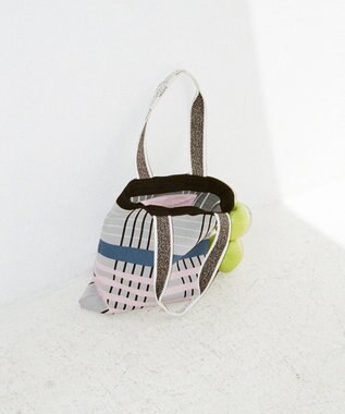 TRICOTE CHECK KNIT TOTE BAG / チェックニットトート 94L.GRAY