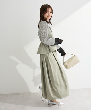 Green Parks 袖チュールリブプルオーバー Ivory