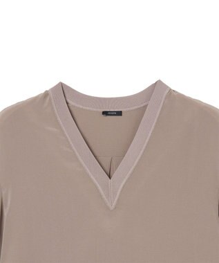 JOSEPH 【洗える】クレープ ド ソワ　Vネックブラウス Escargot