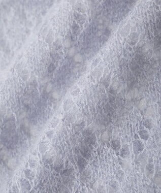 earth music&ecology キャットヤーン透かし編みニットプルオーバー Grayish Blue