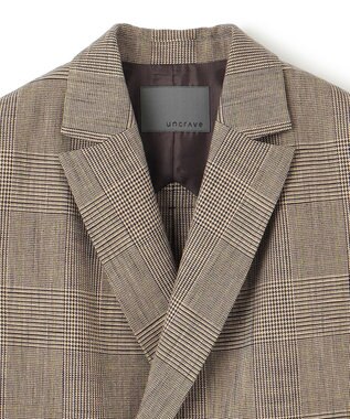 uncrave グレンチェック ジレ ブラウンチェック