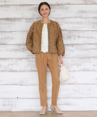 自由区 【洗える】TOROクルーネック ブラウス アイボリー系