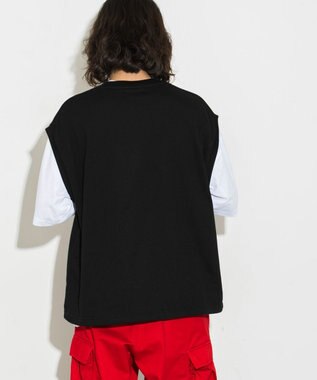 WEGO 【SETUPアイテム】アンサンブルスウェットベストT（S） ブラック