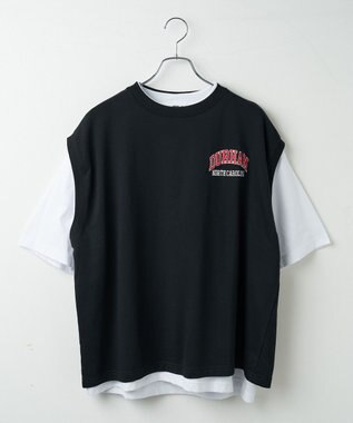 WEGO 【SETUPアイテム】アンサンブルスウェットベストT（S） ブラック