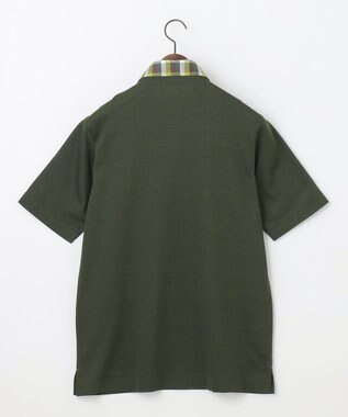 JOSEPH ABBOUD 【リネン素材/清涼感/吸水速乾】リネンハニカム 半袖 ポロシャツ ダークグリーン系
