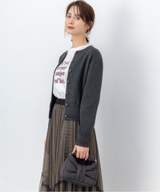 組曲 L 【加藤ローサさん着用】プリントロング Tシャツ ロゴホワイト系