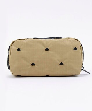 LeSportsac RECTANGULAR COSMETIC/モカブラックハートエンブロイダリー モカブラックハートエンブロイダリー
