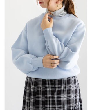 Te chichi ワンポイント刺繍裏起毛プルオーバー サックスブルー