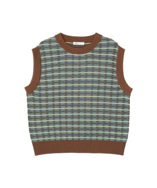 CRAFT STANDARD BOUTIQUE リンクスチェックニットベスト Blue