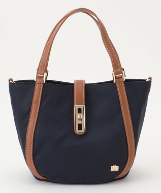 LA BAGAGERIE ひねり金具付きエレガンストート　SSサイズ ネイビー