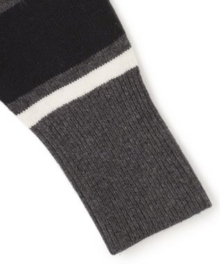 ICB 【洗える】 ソフトカシミヤミックス ハイネック柄ニット グレー系1